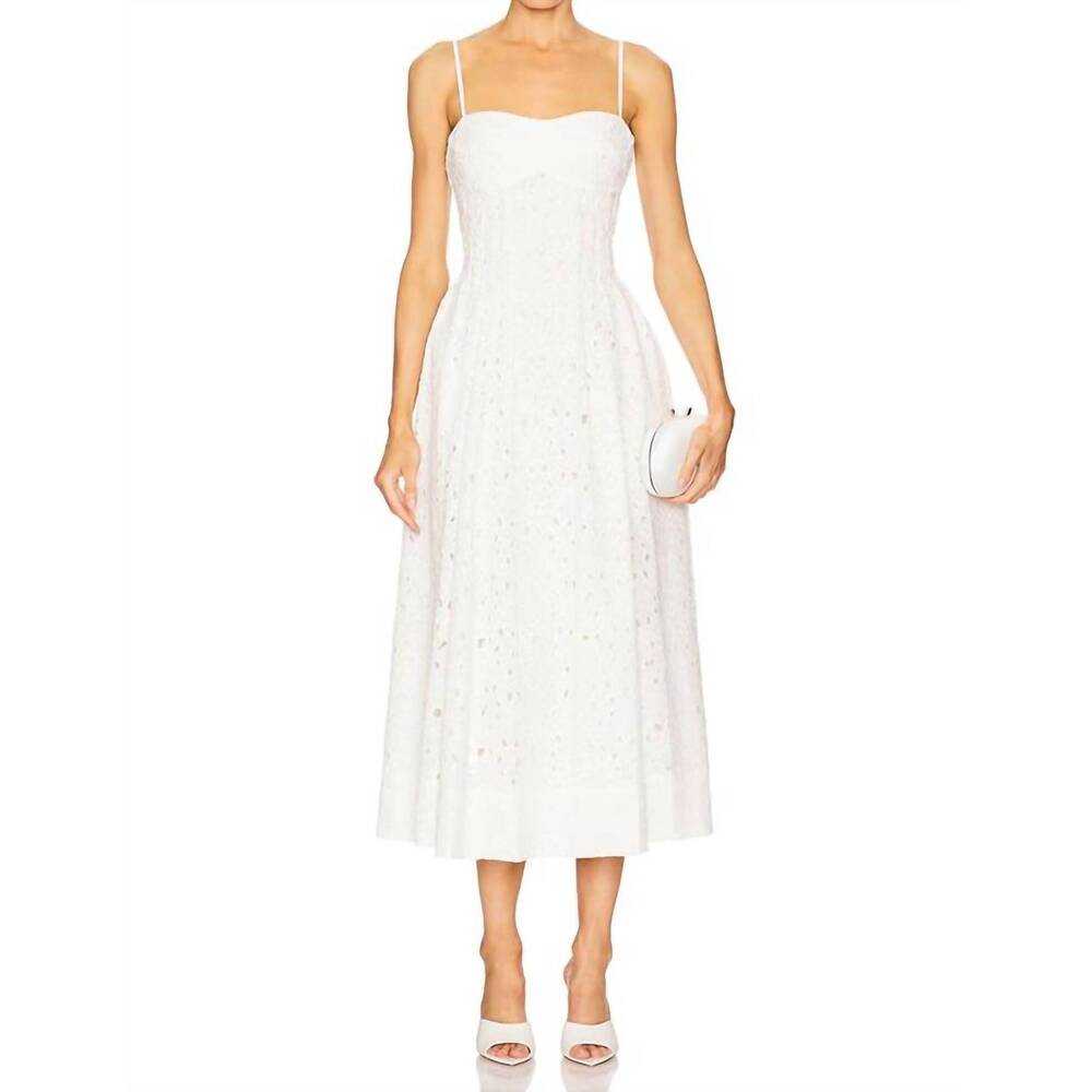 NEW SIMKHAI kittiya midi dress in white